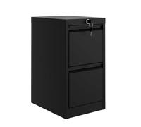 Acekool Classeur à Deux Tiroirs Verrouillables - Classeur Vertical en Métal pour Documents Format Lettre/Légal - Rangement Robuste pour Bureau à Domicile | Assemblage Requis, Noir