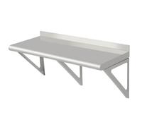 Acekool Étagère Murale INOX Pro avec dosseret - Tablette Robuste Grand Format - Support Flottant anticorrosion, pour Cuisine/Restaurant/Bar/Garage - 36 x 18 x 17 Pouces, Argent, Bord Arrondi
