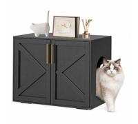 Acekool Meuble Cache-litière pour Chat en Bois, Style Rustique avec Portes battantes. Table d'appoint Pratique, discrète et Bien aérée pour intérieur Domestique