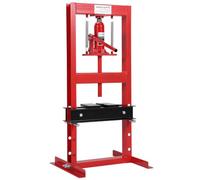 Acekool Presse hydraulique d’atelier H-Frame 6 t - Table réglable en hauteur - Compatible pneumatique, 2 plaques de pressage, pour roulements/joints de cardan - Rouille/Noir - Housse anti-poussière