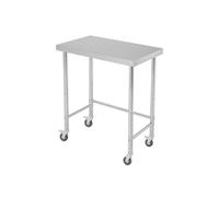 Acekool Table de Travail INOX NSF pour Cuisine Professionnelle - Plateau Robuste, Base Ouverte, Anti-Rouille, Facile à Nettoyer - 18 x 32 x 35 in - avec roulettes verrouillables (with Wheel 1) -