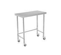 Acekool Table de travail inox NSF pour cuisine professionnelle - plateau robuste, base ouverte, anti-rouille, facile à nettoyer - 18 x 36 x 35 in - Avec roulettes verrouillables (There is a wheel 1) -