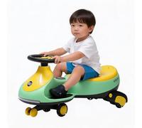 Acekool Voiture Électrique Enfant 12V 2-en-1 Twistcar - Volant 360°, | Roues LED & Musique - Siège Confortable - Vert