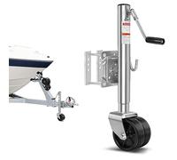 Acelectronic Roue Jockey 680 kg pour Remorque de 48 mm de Diamètre - Pliable - Double Roue de 6 Pouces - Roue Jockey Lourde - pour Toutes Les Remorques de Voitures et Caravanes et Bateaux, Argenté