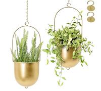 AceList Jardinières suspendues en métal doré 13,2 cm