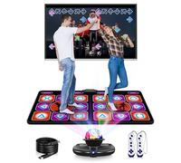 Acelufly Tapis de Danse en Flanelle pour TV avec caméra HD, Tapis de Jeu pour Deux utilisateurs avec Manette sans Fil, Tapis de Danse antidérapant pour Enfants, Adultes, Filles et garçons
