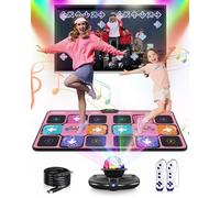 Acelufly Tapis de Danse pour Filles - Double Tapis de Danse sans Fil pour TV avec caméra et poignée sans Fil, fête de Famille/Anniversaire/Cadeau de Noël pour Enfants de 4 5 6 7 8 9 10 11 Ans et Plus