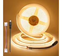 ACELUMO 12V Ruban LED COB 3m Blanc Chaud, 3000K, 8mm, Non Alimentation | Bande LED Dimmable pour Cuisine, Chambre, Meuble, Interieur Maison, TV, Salon, Armoire, 90lm/w, CRI 92, Découpable