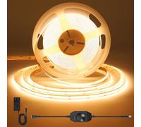 ACELUMO Ruban LED COB 3m, Ruban LED Blanc Chaud avec Smart App et Telecommande, Fonction Minuterie, Couleur Dynamique, Mode Musique pour Mural, TV, Cuisine Salon, 3000K