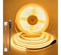 ACELUMO Ruban LED COB 5m Blanc Chaud, 24V, 90lm/w, Non Alimentation, 2700K | Bande LED Dimmable pour Cuisine, Chambre, Meuble, Interieur Maison, TV, Salon, Armoire, Largeur 8mm, CRI 92, Découpable