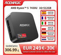 ACEMAGIC K1 MINI PC AMD Ryzen 5 7430U 16 Go de RAM 512 Go SSD Windows 11 Pro Mini Ordinateur Wifi6 BT5.2 Affichage 4K Mini PC pour Jeux Légers AMD Ryzen 5 7430U