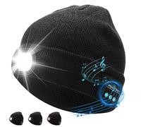 Acemall Idee Cadeau Homme Original Utile,Unisexe Bonnet Bluetooth avec LED Lampe pour Hommes et Femmes,Cadeau D'hiver de Noël Idée Cadeau Homme Femme,Gadget High Tech pour Cadeau Anniversaire Homme