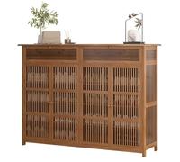 ACEMIC Armoire à Chaussures Multi-Fonctionnelle en Bambou avec Porte Et Tiroir Coulissant pour Salon, Chambre à Coucher, Couloir