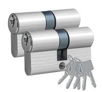 AceMining Cylindres de Serrures, 30/30 barillet porte dentrée Cylindres | 2 PACK Serrurerie Porte Exterieure Interieure avec 6 Clés, Facile à Installer, Cylindres pour Portes en Bois Verre Chambre