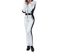 ACemt Combinaison de ski pour femme - Grande taille - Combinaison longue - Combinaison d'hiver avec capuche - Combinaison chaude - Thermique - Coupe-vent - Manches longues - Pantalon de neige épais
