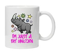 Acen I'm Just A Fat Unicorn Mug en céramique, Blanc, 311,8 Gram