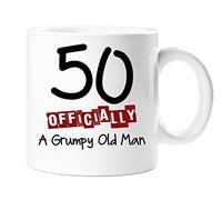 Acen Merchandise 50 Officially A Grumpy Old Man Mug fantaisie humoristique 50e anniversaire