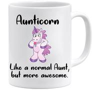 Acen Merchandise Aunticorn, an Aunt Only More Awesome - Mug Humoristique et boîte Cadeau - Parfait pour la Saint-Valentin, Pâques, été, Noël, Anniversaire