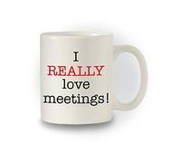Acen Merchandise Cadeau idéal Tasse I Really Love Meetings Français non garanti. Mug humoristique pour le bureau