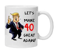 Acen Merchandise Donald Trump Let's Make your birthday Great Again (40) - Fantaisie Mug en céramique Café Thé Mug - Idéal Saint Valentin/Pâques/été/d'anniversaire/de Noël/cadeau d'anniversaire