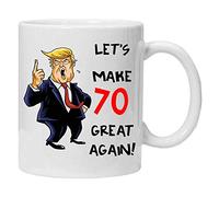 Acen Merchandise Donald Trump Let's Make Your Birthday Great Again (70) - Fantaisie Mug en céramique Café Thé Mug - Idéal Saint Valentin/Pâques/été/d'anniversaire/de Noël/Cadeau d'anniversaire