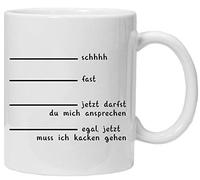 Acen Merchandise Ensemble tasse et boîte cadeau humoristique « Egal, jetzt muss ich kacken »