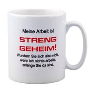 Acen Merchandise geschenke-fabrik.de 'Tasse avec Inscription en Allemand Mon Travail est strictement Secrets. pour Le Bureau - Lustig - collègue - Mme - Chef