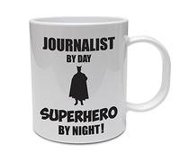 Acen Merchandise JOURNALIST BY DAY SUPERHERO BY NIGHT - News/Business/Editor/Funny Themed Ceramic Mug by The Classic Image Company