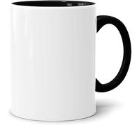 Acen Merchandise Lot de 4 tasses à sublimation sans impression en céramique de qualité supérieure - Gobelets à sublimation avec encre - Intérieur et anse noire