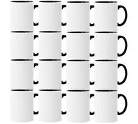 Acen Merchandise Lot de 504 tasses à sublimation sans impression en céramique de qualité supérieure - Gobelets à sublimation avec encre - Noir