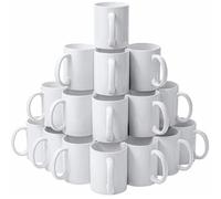 Acen Merchandise Lot de 72 tasses à sublimation sans impression en céramique de qualité supérieure - Avec encre - Blanc