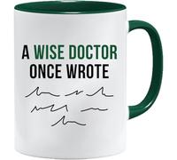 Acen Merchandise Mug et coffret cadeau « A Wise Doctor Once Wrote » pour la fête des pères et la fête des pères - Cadeau d'anniversaire pour papa - Tasse de travail