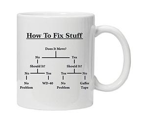Acen Merchandise Mug fantaisie How to fix Stuff 325 ml et coffret cadeau - Parfait pour la Saint-Valentin, Pâques, l'été, Noël, un anniversaire