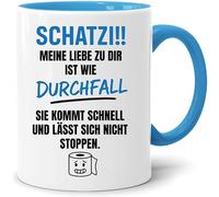 Acen Merchandise Tasse à café avec inscription en allemand « Schatz » - Cadeau amusant et original - Avec boîte cadeau