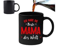 Acen Merchandise Tasse à changement de couleur avec inscription humoristique en allemand « Beste Mama der Welt » avec boîte cadeau pour la fête des mères