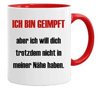 Acen Merchandise Tasse avec inscription en allemand « Ich Bin Geimpft » - Tasse en cadeau amusant/Cadeau amusant et original/Tasse à thé