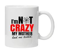 Acen Merchandise Tasse cadeau avec inscription « I'm not Crazy My Mother had me Tested » de 325 ml et boîte cadeau pour le bureau, le travail ou la maison