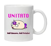 Acen Unicorn inspiré 'Unitato' moitié Licorne à moitié de Pommes de Terre Mug en céramique, Blanc, 311,8 Gram