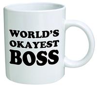 Acen "World's Okayest Boss" Mug de brut en céramique, blanc, 311,8 gram