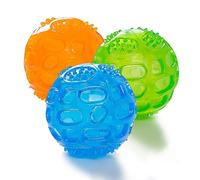 ACEONE Lot de 3 balles couinantes en caoutchouc pour chiens de petite et grande taille