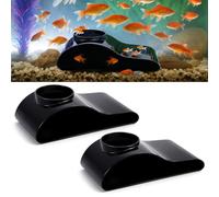 AceOrbit Lot de 2 tunnels souterrains pour aquarium avec trou incurvé naturel, cachette décorative pour observer les poissons, sous tunnel pour poisson-chat Corydora, Loche Kuhli, Pleco et crevettes