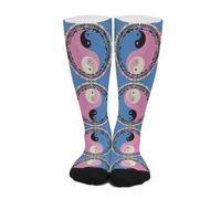 ACEPrints Chaussettes mi-mollet pour femme, motif Yin Yang, fines et décontractées, style sport, 46 cm