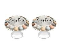 ACEPrints Lot de 2 couronnes Aster avec œufs de couleur pastel - Boutons de tiroir ronds avec vis