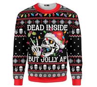 ACEPrints Sweat de Noël moche et amusant pour homme et femme en polyester, Crâne Noël, XX-Large