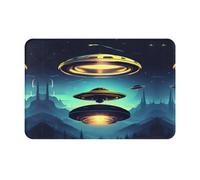 ACEPrints Tapis de Bienvenue imprimé « Descendance d'un Vaisseau Spatial » - Tapis de Porte Absorbant pour Salle de Bain et Cuisine - 40 x 60 cm