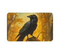 ACEPrints Tapis de Sol antidérapant Classique Vintage en Flanelle « Crow in Autumn » 51 x 80 cm