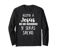Acepta a Jesús en tu Corazon Mensaje Cristianos Dios Espagnol Manche Longue