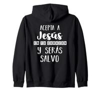 Acepta a Jesús en tu Corazon Mensaje Cristianos Dios Espagnol Sweat à Capuche