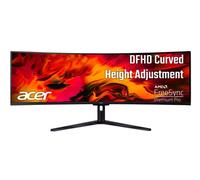 Acer 49 inch 1800R Curved Zero-Frame DFHD (3840 x 1080) Gaming Monitor | AMD FreeSync Premium Pro | Up to 144Hz Refresh | 4ms (G to G) | 1 x Display Port 1.4 and 2 x HDMI 2.0 Ports | EI491CR