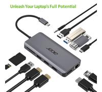 Acer Adaptateur Multiport USB Type-C, Hub 12 en 1 | Argent